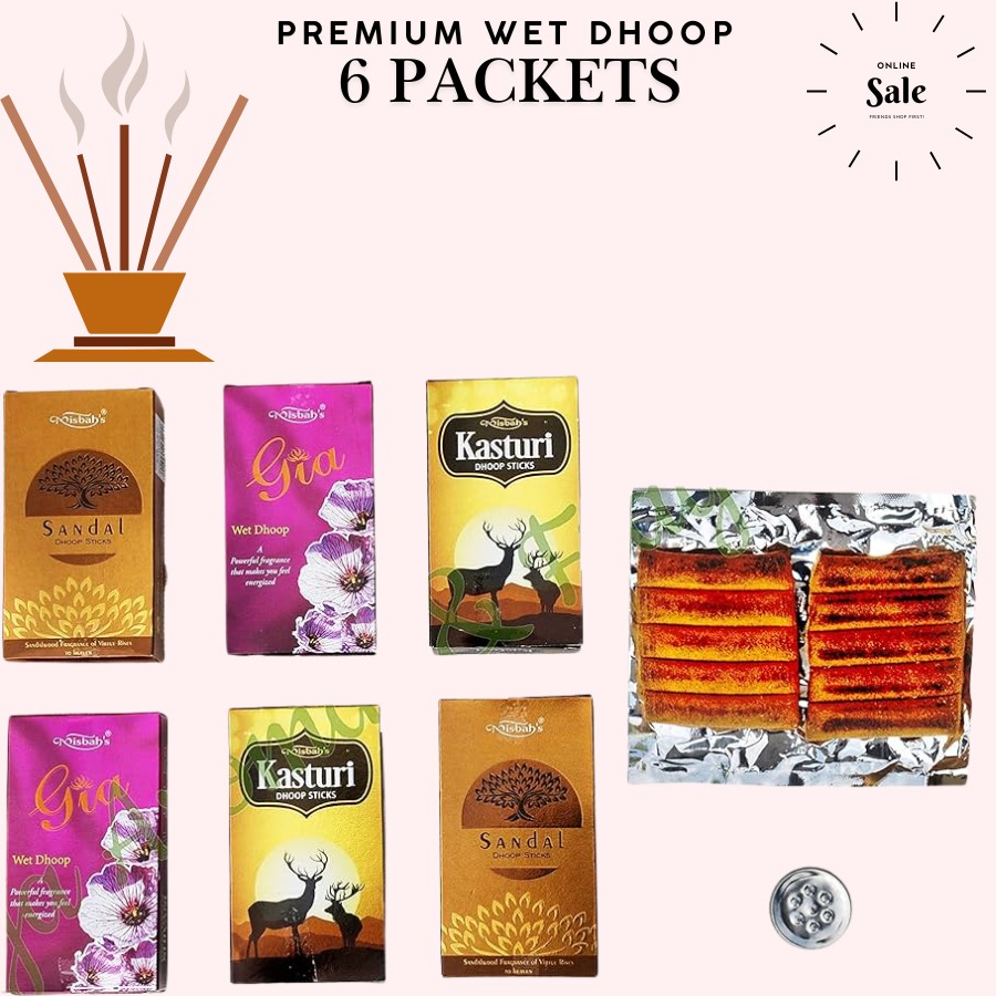 Premium Mix Wet Dhoop Best Collection From Misbah Pack of 6