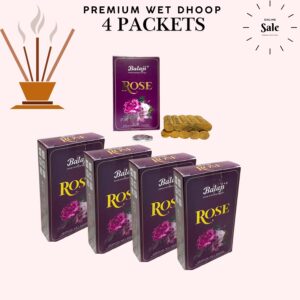 Rose Wet Dhoop Bala ji Brand Pack of 4