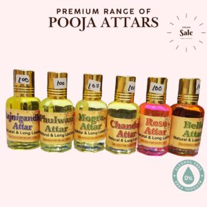 Pooja Attars Shivika Brand 12ml 6 Fragrances Non Alcohol