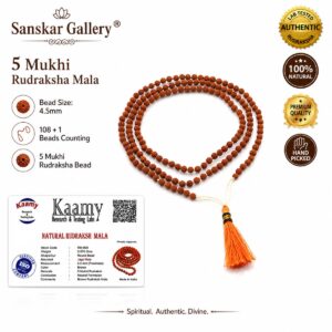 5 Mukhi Rudraksha Mala Indonasian Lab tested 4.5mm