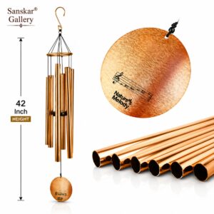 Nature's Melody Wind Chime Stunning Sound Rose Gold 42 Inch