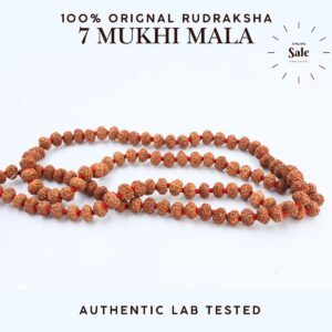 7 Mukhi Rudraksha mala Premium Pathri 108 Bead Lab Tested