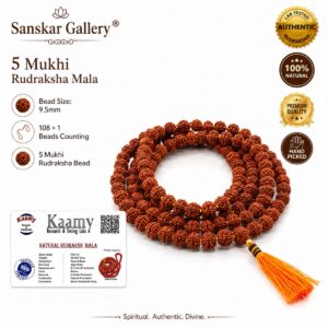 5 Mukhi Rudraksha Mala Indonasian Lab tested Best for Jaap 9.5mm