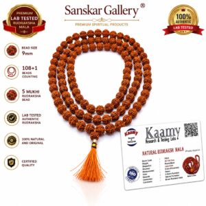 5 Mukhi Rudraksha Mala Indonasian Lab tested 9mm
