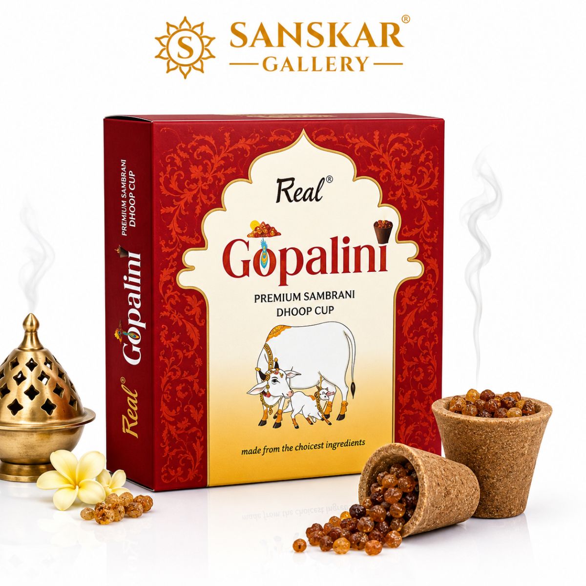 Gopalini Premium Quality Sambrani Cup 12 Pcs By Real Brand