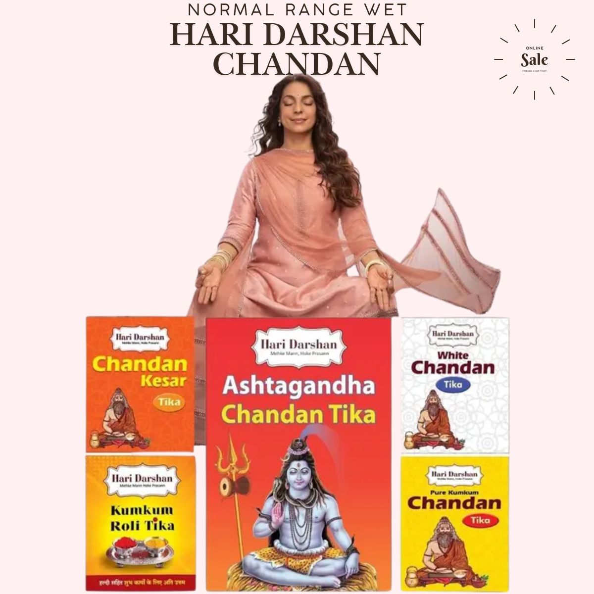 Premium Wet Chandan Tilak By Hari Darshan Brand 4 Color