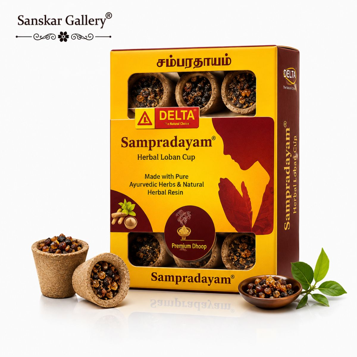 Sampradayam Sambrani Guggal Loban Cup 12 pcs By Delta