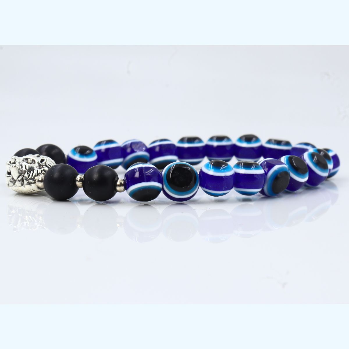 Evil Eye Bracelet With Lion Face Bead Nazar Suraksha - Image 2