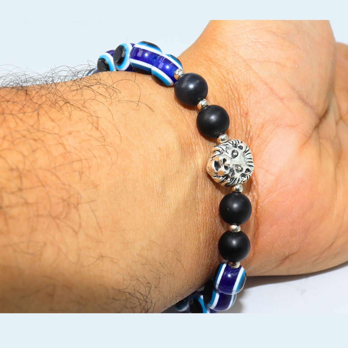 Evil Eye Bracelet With Lion Face Bead Nazar Suraksha - Image 3