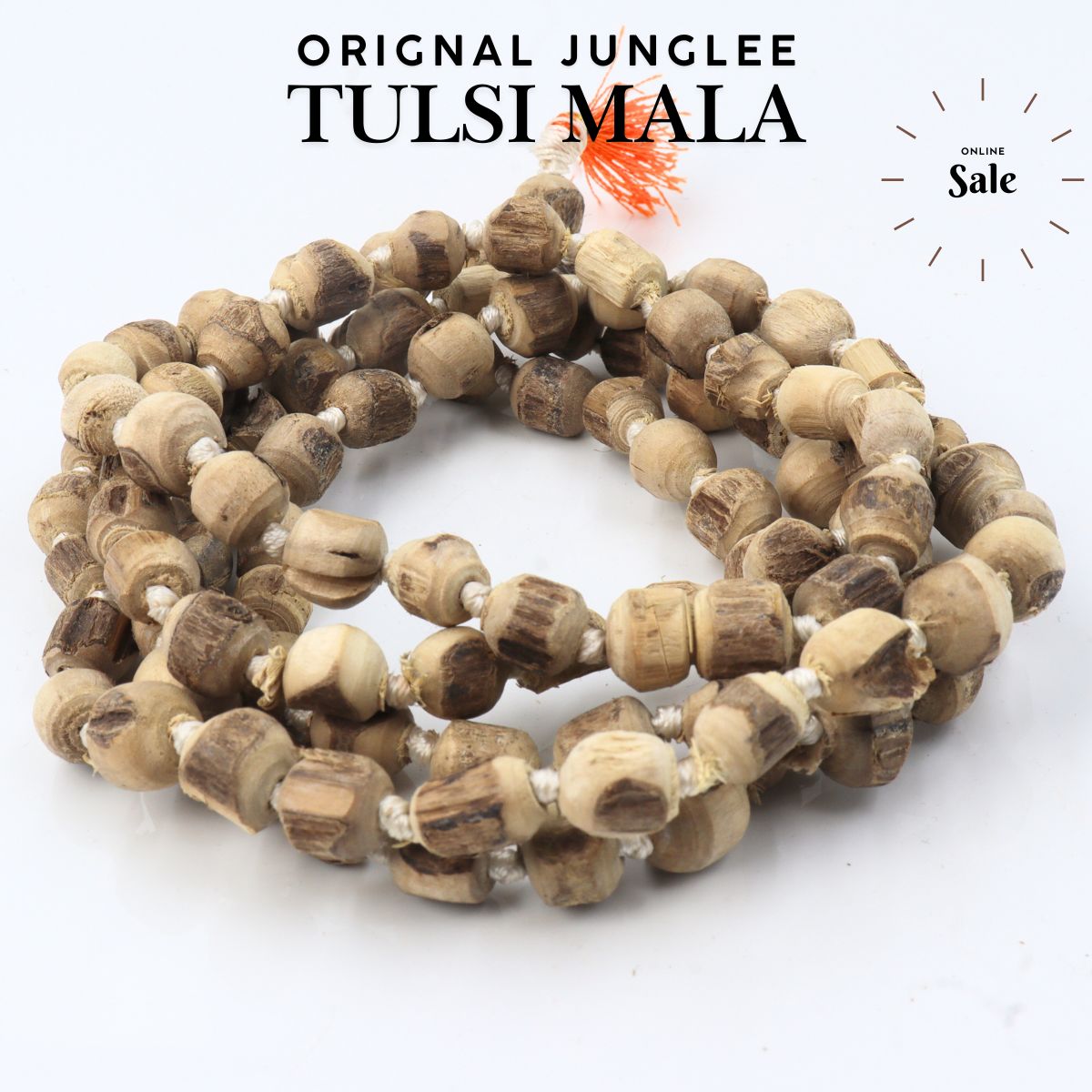 Tulsi Jap Mala 8MM Orignal Junglee Bead Simple Cut