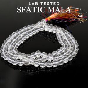 Orignal Crystal Sphatic Mala 6mm Diamond Cut Certified