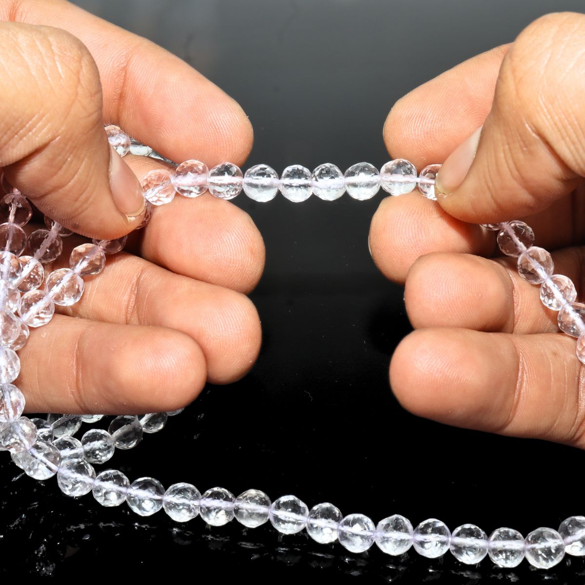 Orignal Crystal Sphatic Mala 6mm Diamond Cut Certified - Image 2