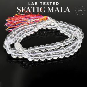 Orignal Crystal Sphatic Mala 6.5mm Diamond Cut Certified