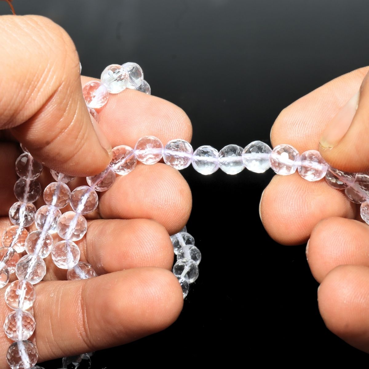 Orignal Crystal Sphatic Mala 6.5mm Diamond Cut Certified - Image 3