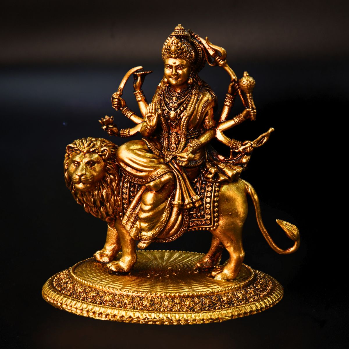 Maa Durga Brass Murti Export Quality 4 Inch: For Devotees