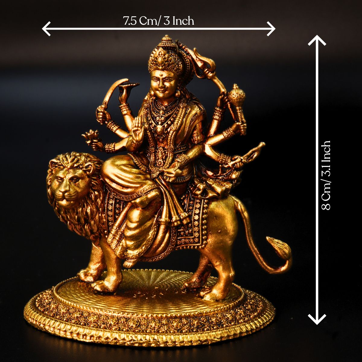 Maa Durga Brass Murti Export Quality 4 Inch: For Devotees - Image 5