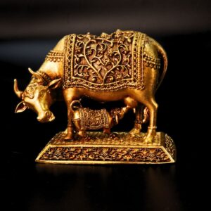 Kamdhenu Cow Brass Murti Small Size Premium Export Quality