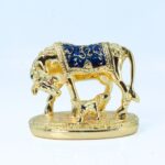 Cow Matelic Rasin Murti Premium Blue Gold Small Size Washable