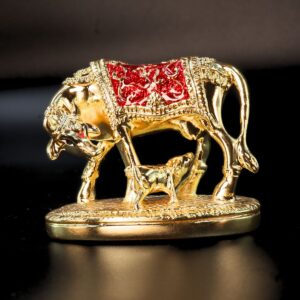 Cow Matelic Rasin Murti Premium Red Gold Small Size Washable