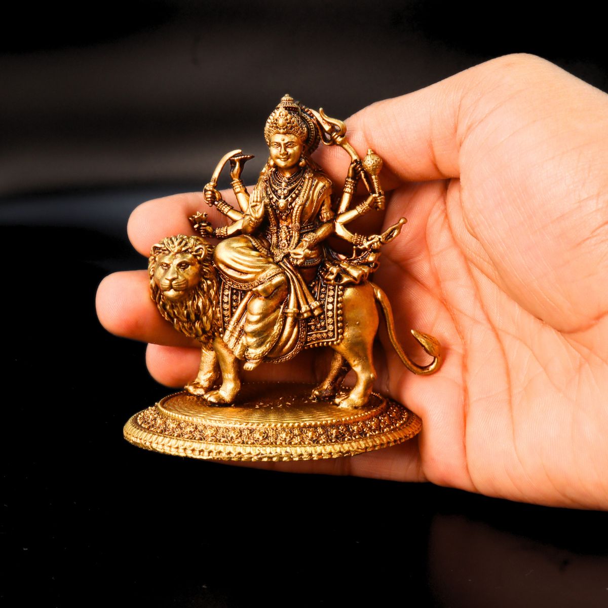 Maa Durga Brass Murti Export Quality 4 Inch: For Devotees - Image 3