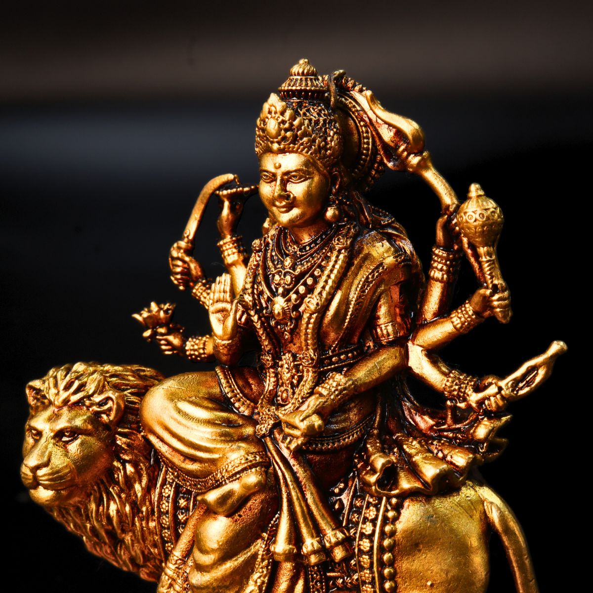 Maa Durga Brass Murti Export Quality 4 Inch: For Devotees - Image 2