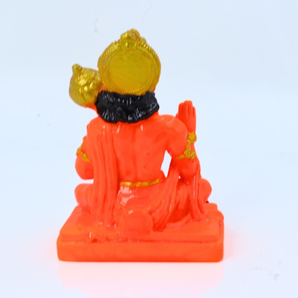 Hanuman Orange Sitting Marble Dust Reading Premium Murti - Image 3