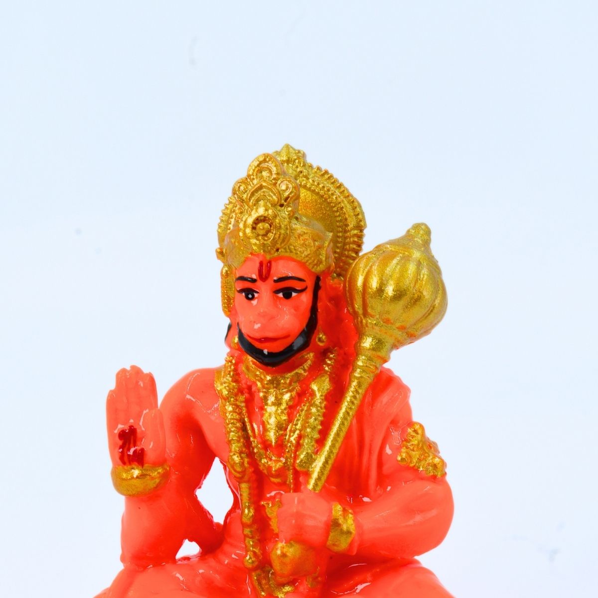 Hanuman Orange Sitting Marble Dust Reading Premium Murti - Image 2