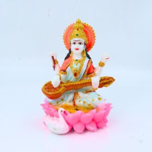 Maa Saraswati Marble Dust Premium Murti Washable