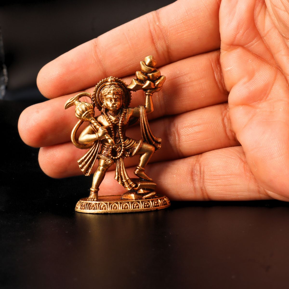 Pahaad Hanuman Brass Murti Small Size 2 Inch - Image 5