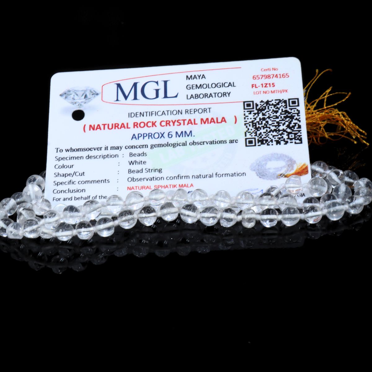 Orignal Crystal Sphatic Mala 7mm Round Certified - Image 2