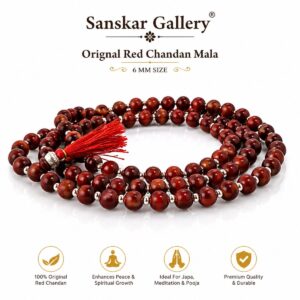 Laal Chandan Mala Pure Red 6MM Size Lab tested