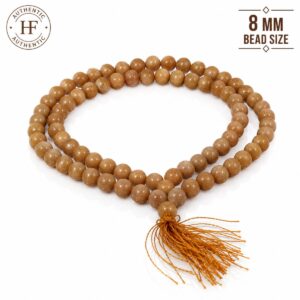 Cream Color Hakik mala Premium 108+1 Bead 8mm