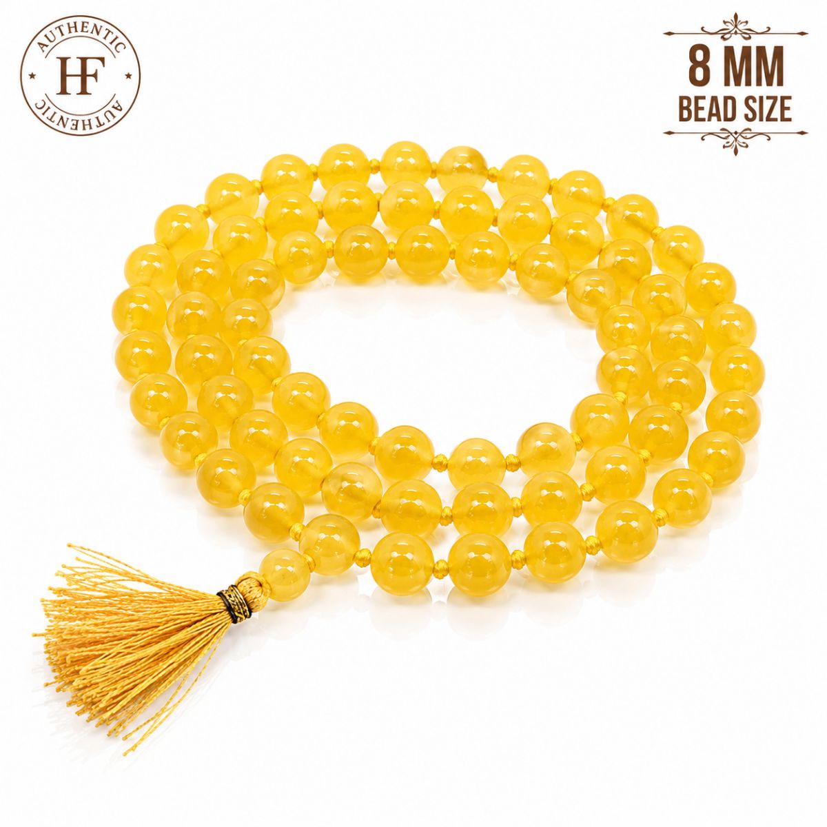 Orignal Yellow Hakik Mala large Size for Jaap 8.5mm