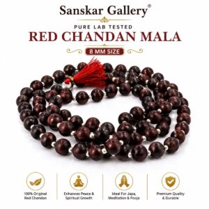 Laal Chandan Mala Pure Red 8MM Size Lab tested