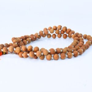 Pure White Chandan mala Lab Tested 6mm size