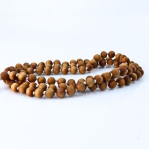 Pure White Chandan mala Lab Tested 8mm size
