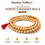Pure White Chandan mala Lab Tested 8mm size