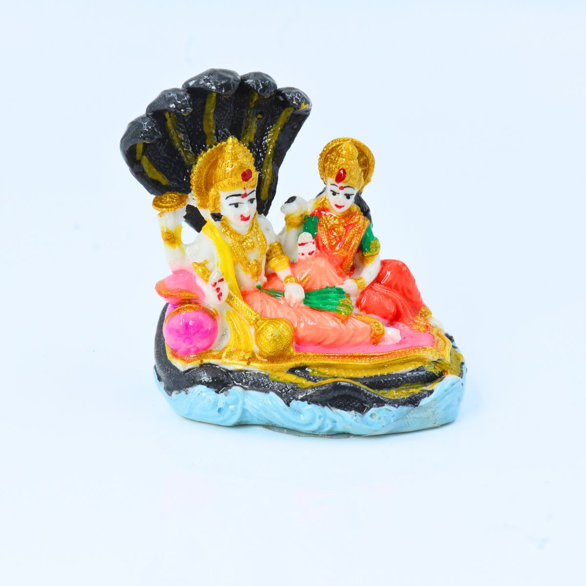 Vishnu Laxmi Marble Dust Idol Color Washable 2 Inch