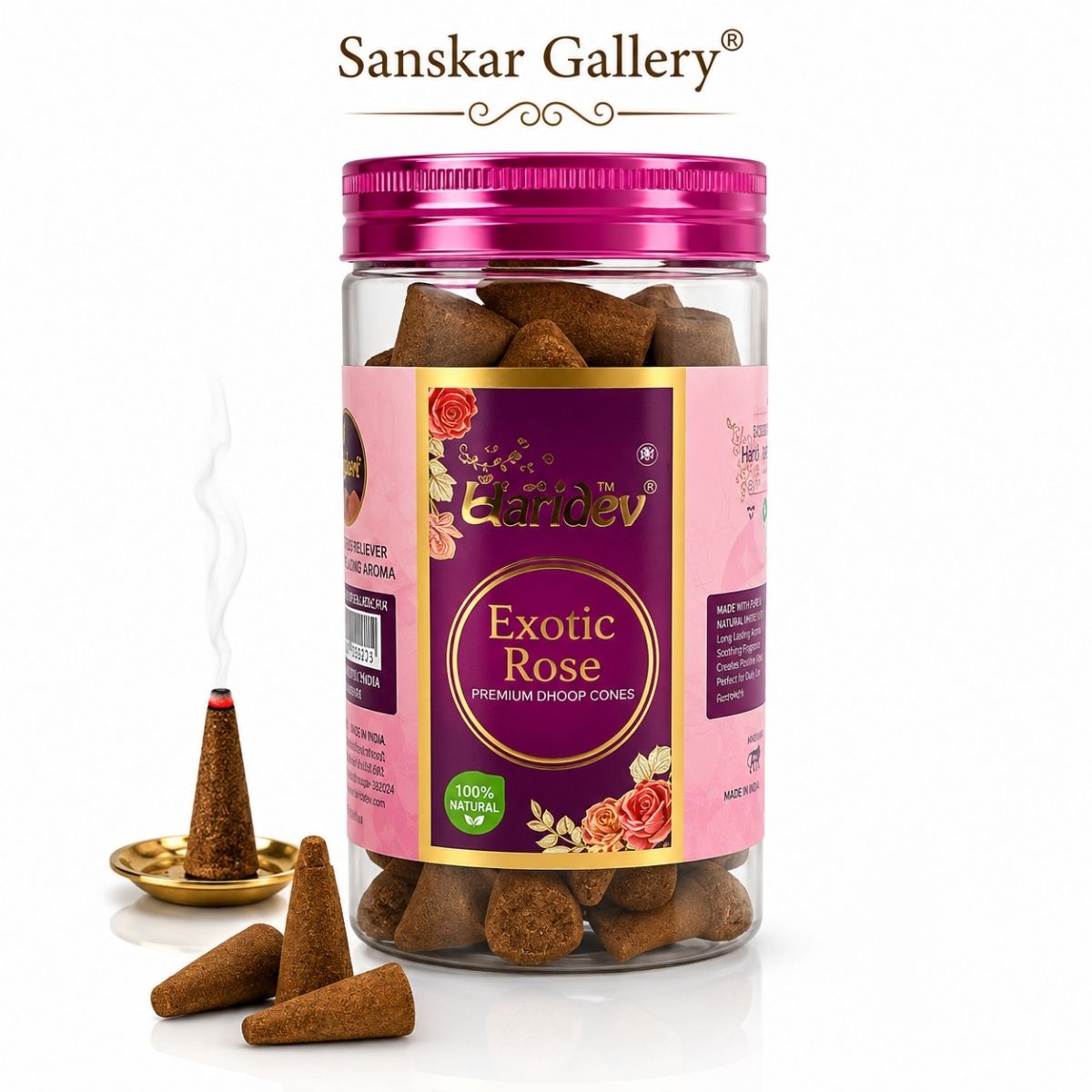 Exotic Rose Premium Large Size Cone Jar by Dharohar