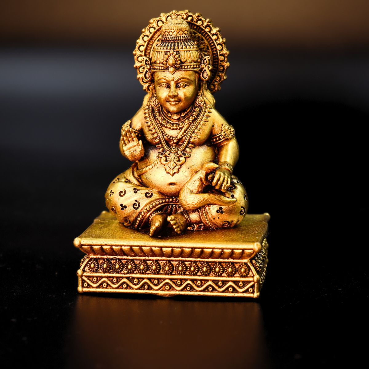 Kuber Stunning Small Brass Export Statue 2 Inch