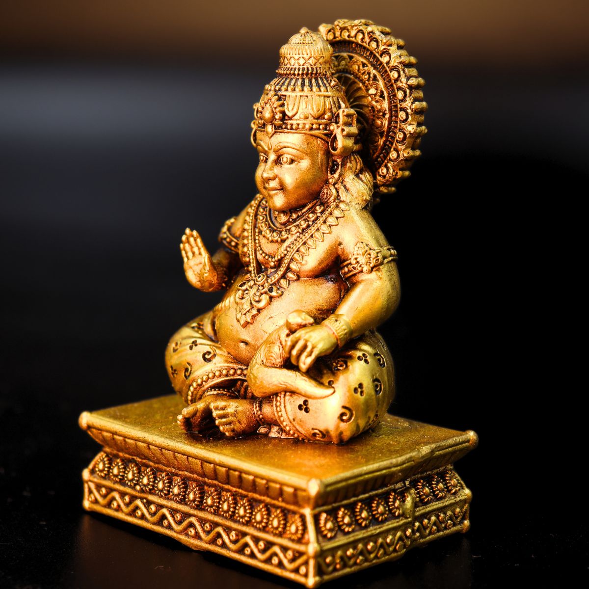 Kuber Stunning Small Brass Export Statue 2 Inch - Image 2