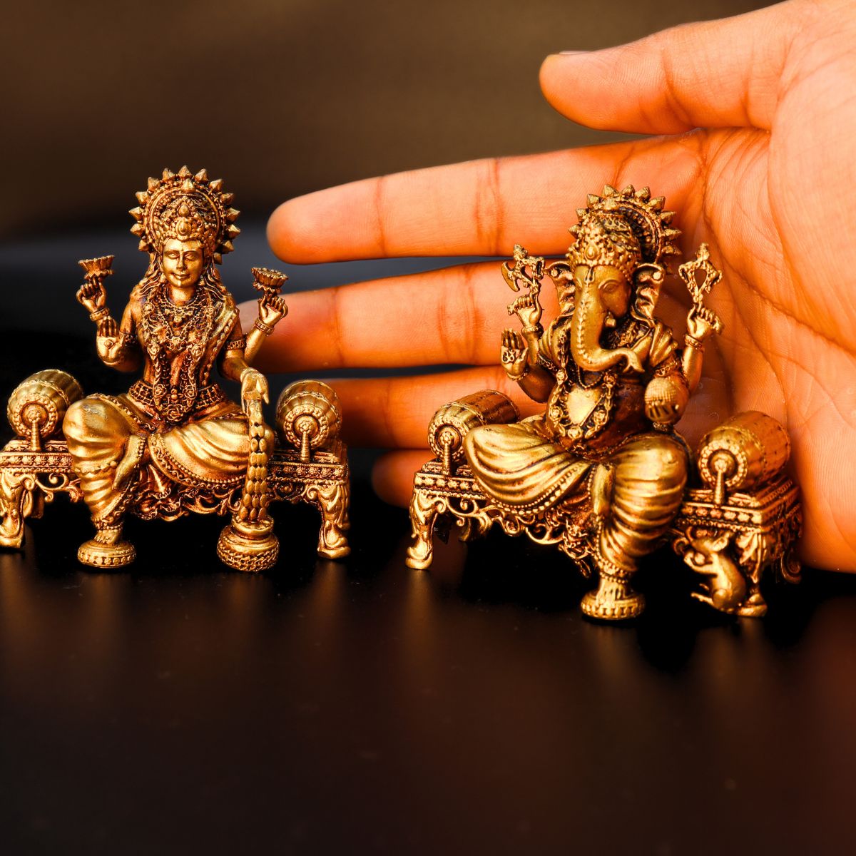 Laxmi Ganesh Statue Export Quality 3 Inch: for Your Home - Image 4