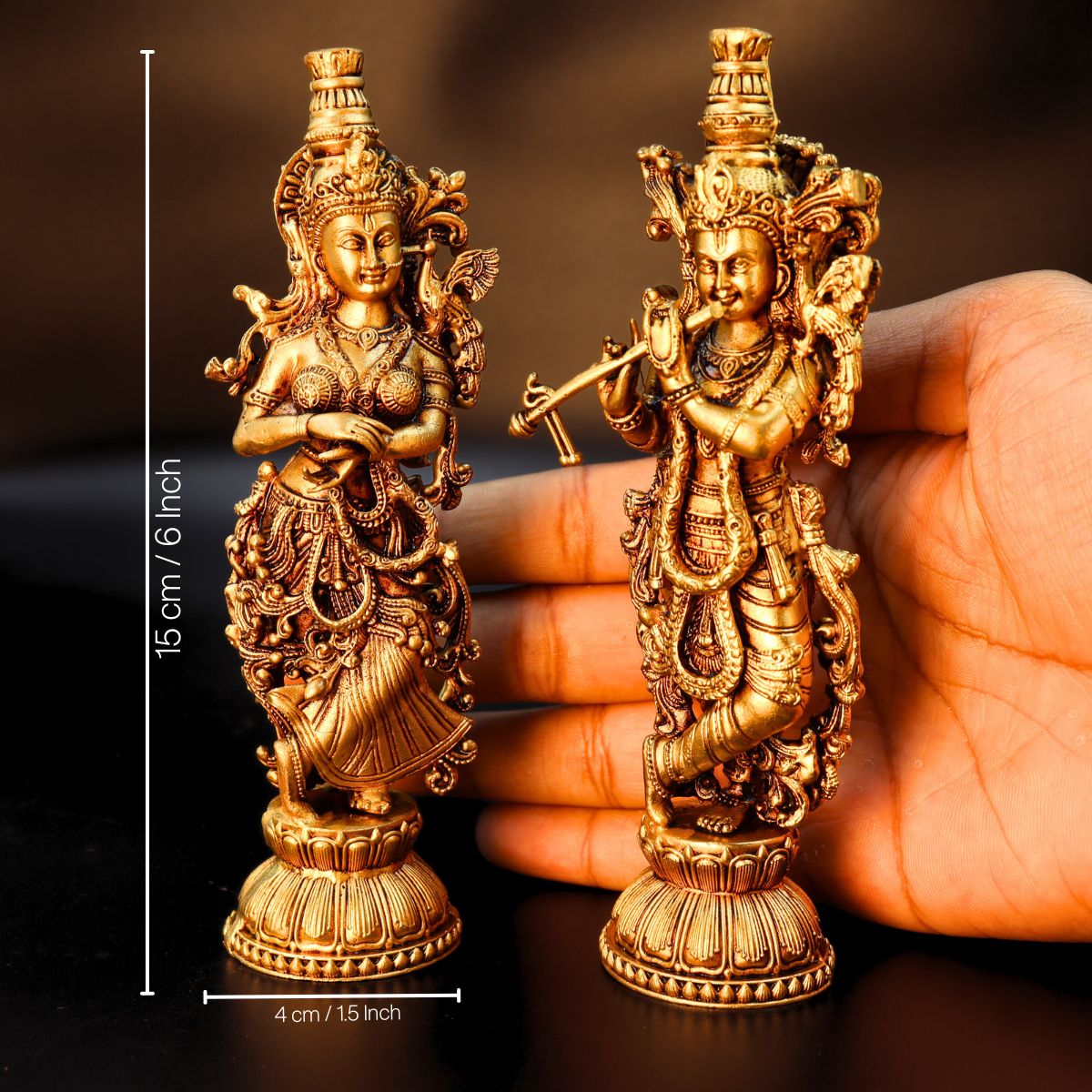 Radha Krishna Murti: Stunning & Affordable Brass Statue - Image 2