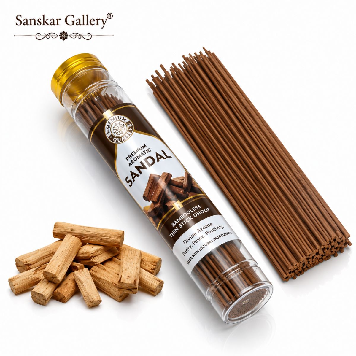 Sandal Premium Bambooless Stick Dhoop Jar By Shree Siddhi