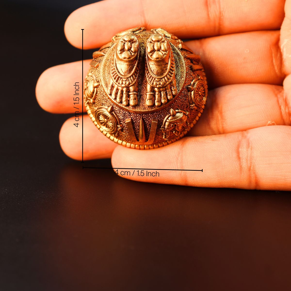 Brass Laxmi Shri Charan: Stunning and Affordable 2cm Idol - Image 2
