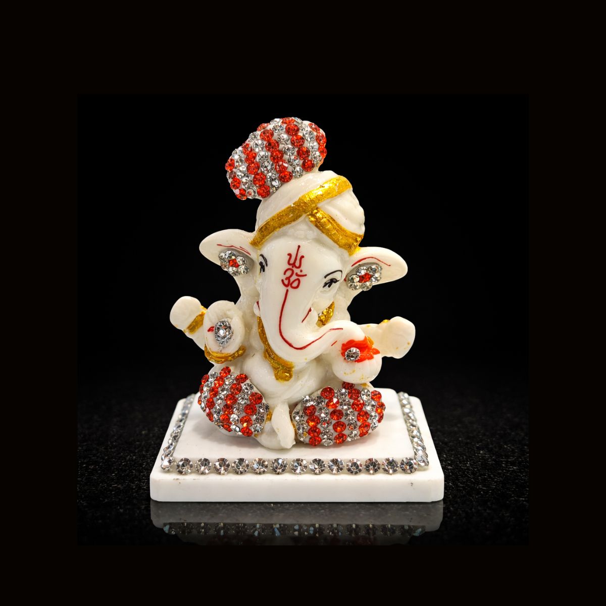 Ganesha Marble Dust with Stone Small Murti 6 cm