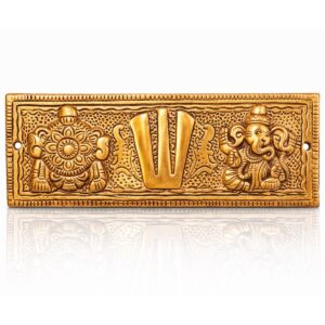 Shankha Chakra Tilak Matel Hanging Unbreakable 4 Inch