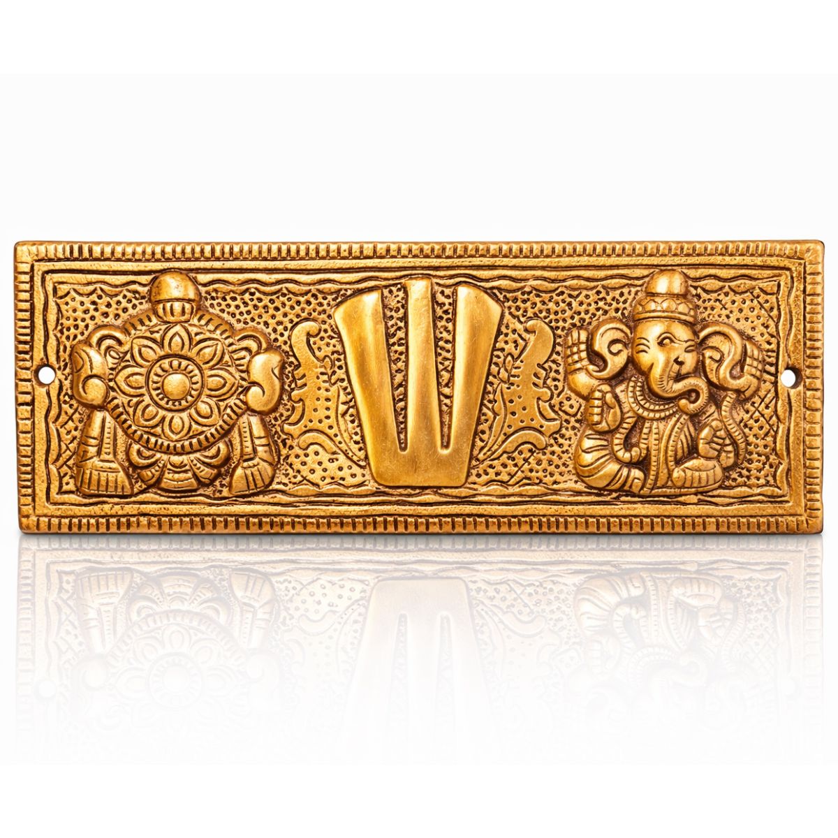 Shankha Chakra Tilak Matel Hanging Unbreakable 4 Inch