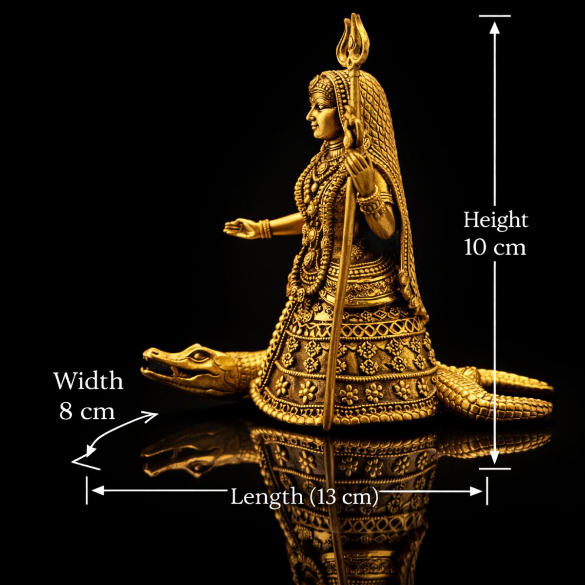 Maa Ganga Premium Brass Export Quality Statue 4 Inch - Image 2