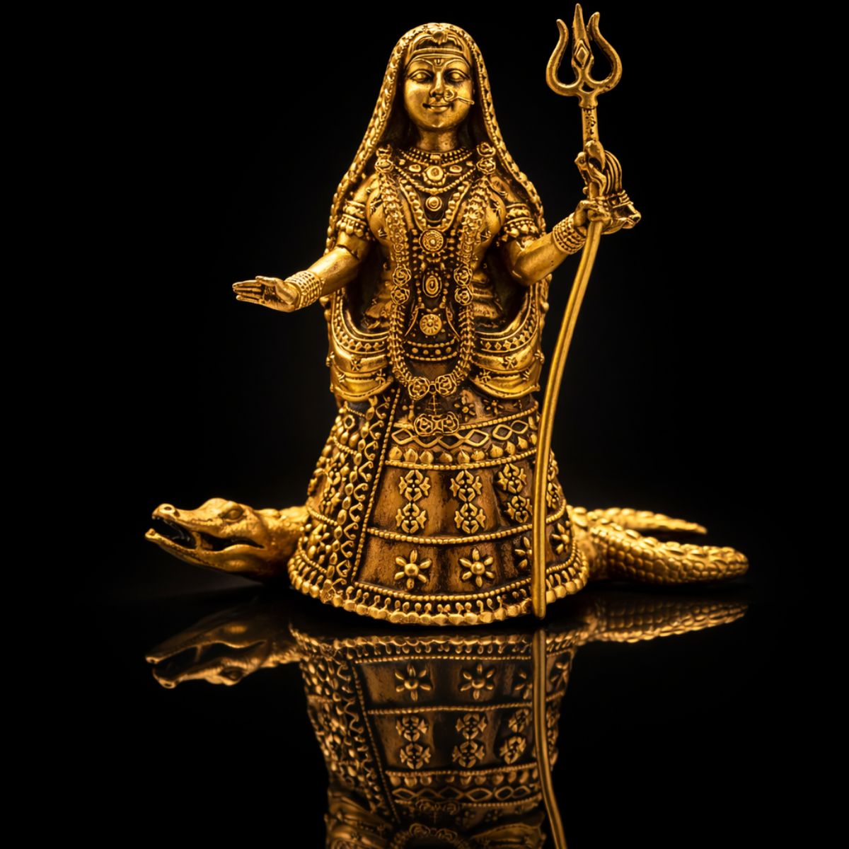 Maa Ganga Premium Brass Export Quality Statue 4 Inch